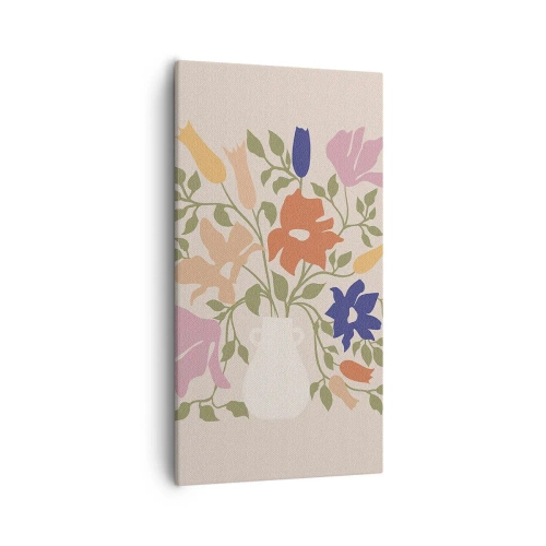 Lærredstryk - Billede på lærred - En delikat buket - 55x100 cm