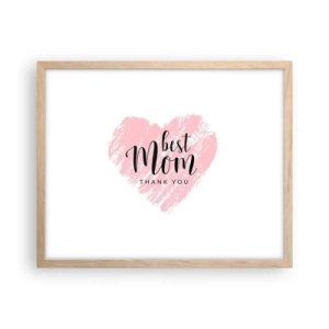 Plakat i ramme af lyst egetræ - Altid det rette øjeblik - 50x40 cm