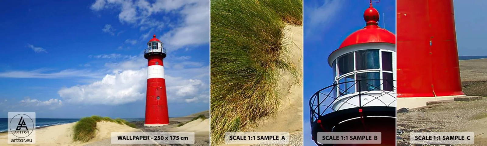 Fototapet Prøve Standard Eco - En drøm om ensomhed - Landskab, Fyrtårn, Holland - 100x30 cm