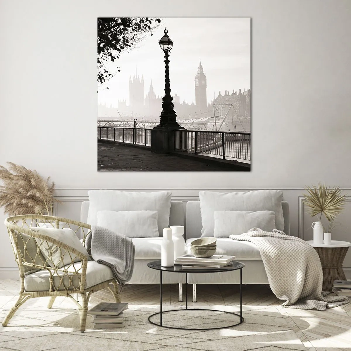 Billede på glas - London morgen - 70x70 cm