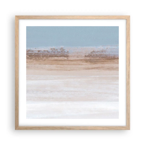 Plakat i ramme af lyst egetræ - Tvetydigt landskab - 50x50 cm