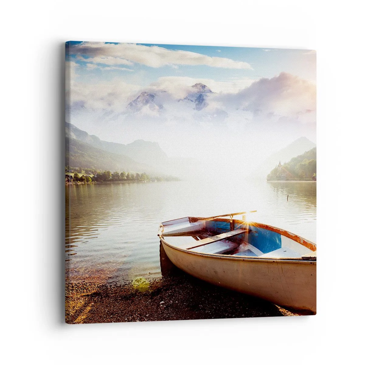 Lærredstryk - Billede på lærred - Over store og klare vande - 40x40 cm