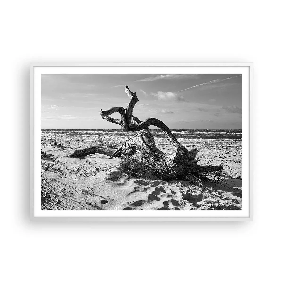 Plakat i hvid ramme - Havets skulptur - 100x70 cm