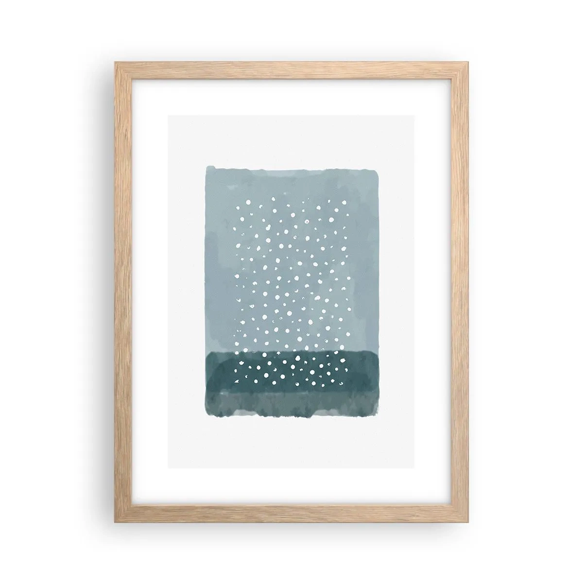 Plakat i ramme af lyst egetræ - Dyrket i blåt - 30x40 cm