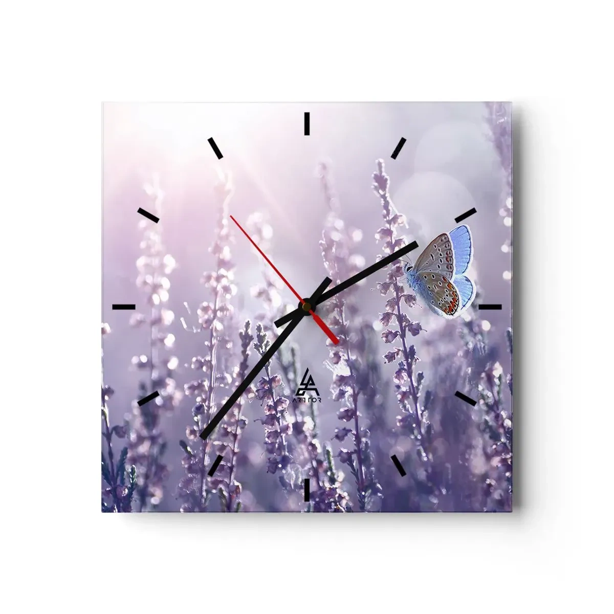 Vægur, Uret - Sommerfuglekys - 30x30 cm