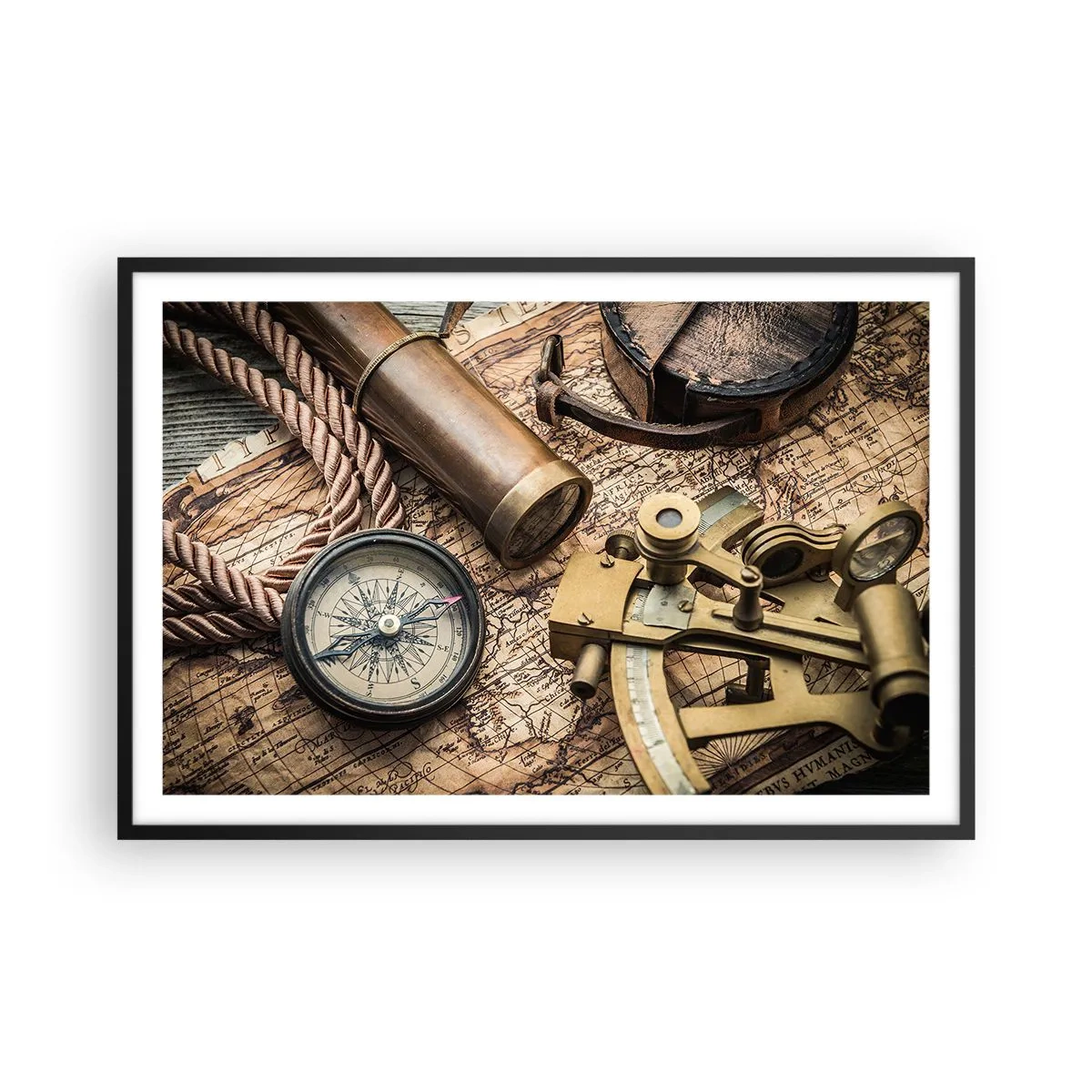 Plakat i sort ramme - Fastlægge kursen - 91x61 cm