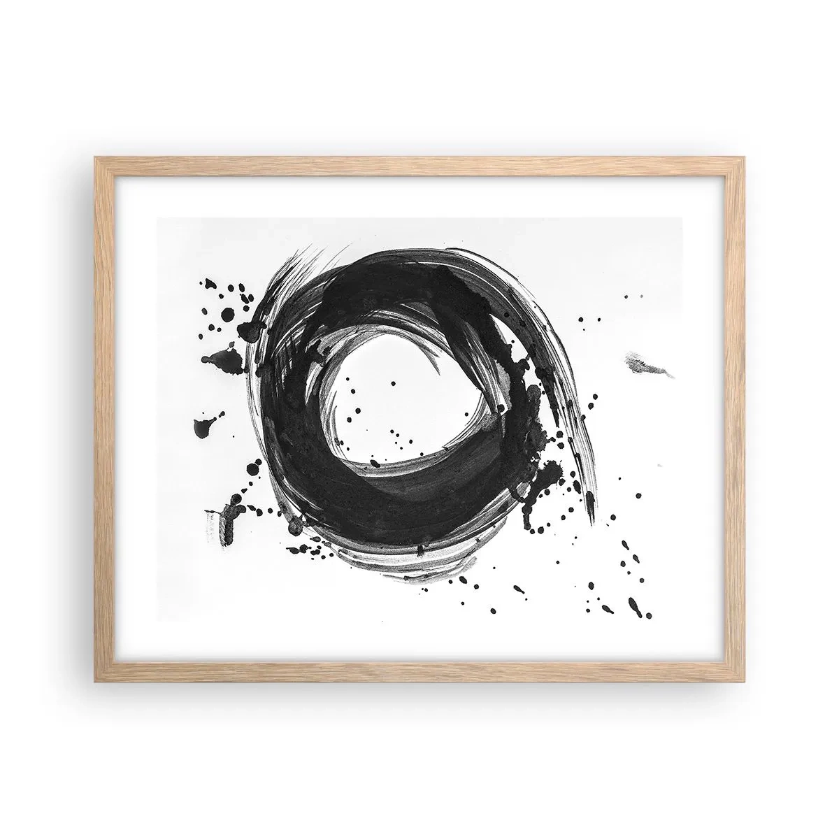 Plakat i ramme af lyst egetræ - Skabelsens hvirvelstrøm - 50x40 cm