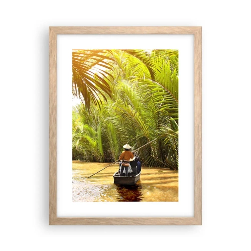Plakat i ramme af lyst egetræ - Palmeslugten - 30x40 cm