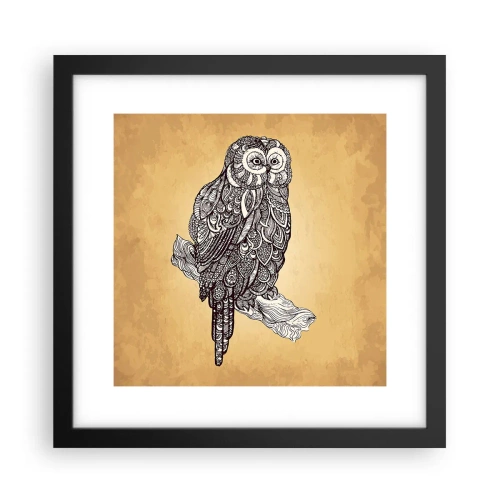 Plakat i sort ramme - Indviklede ornamenter af visdom - 30x30 cm