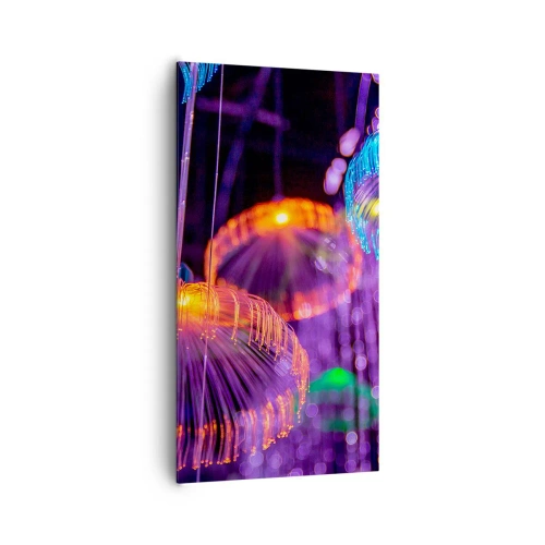 Lærredstryk - Billede på lærred - Lysende springvand - 65x120 cm