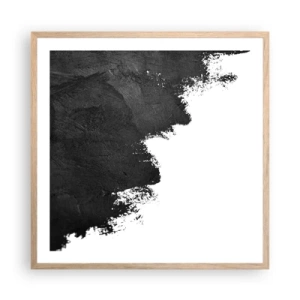 Plakat i ramme af lyst egetræ - Elementer: jord - 60x60 cm