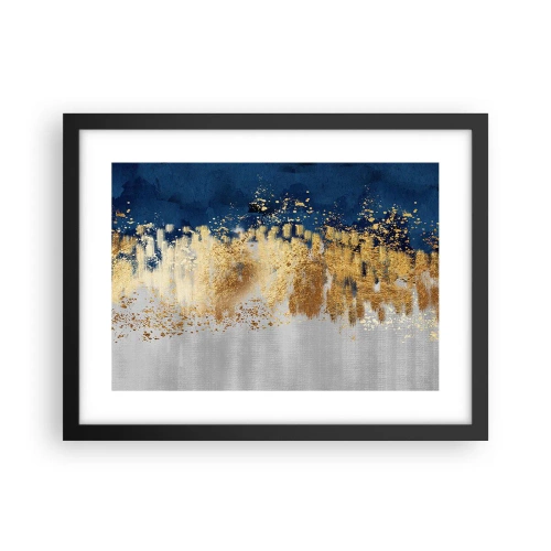 Plakat i sort ramme - Moderne komposition med gnist - 40x30 cm