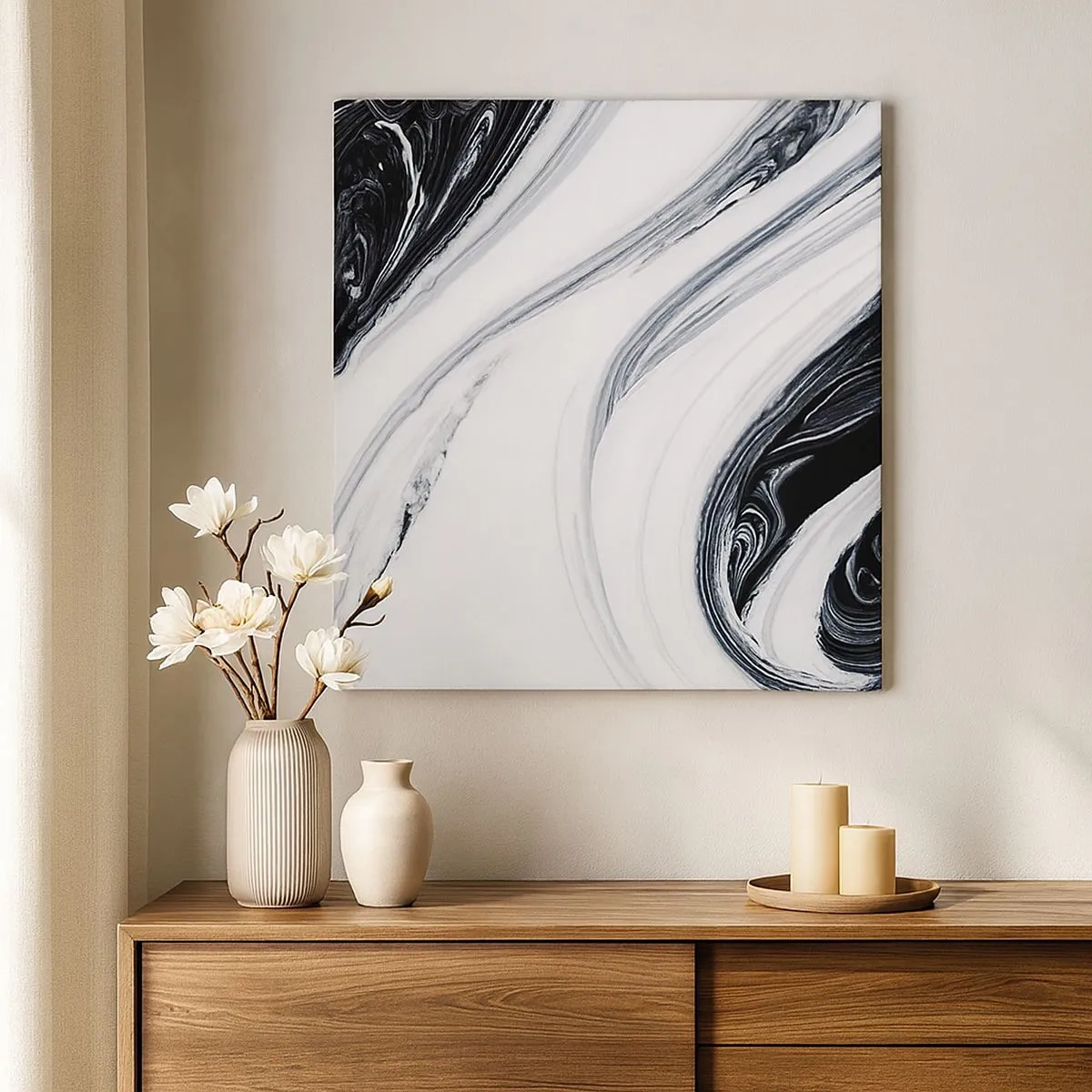 Lærredstryk - Billede på lærred - Kombination af modsætninger - 30x30 cm