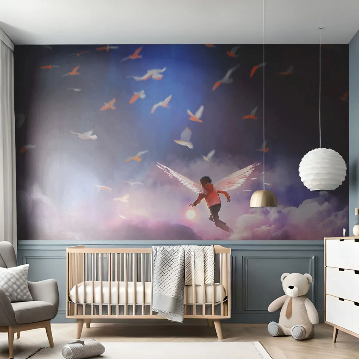 Fototapet Premium Canvas - Det kræver fantasi og mod - Abstraktion, Fantasi, Icarus - 400x280 cm