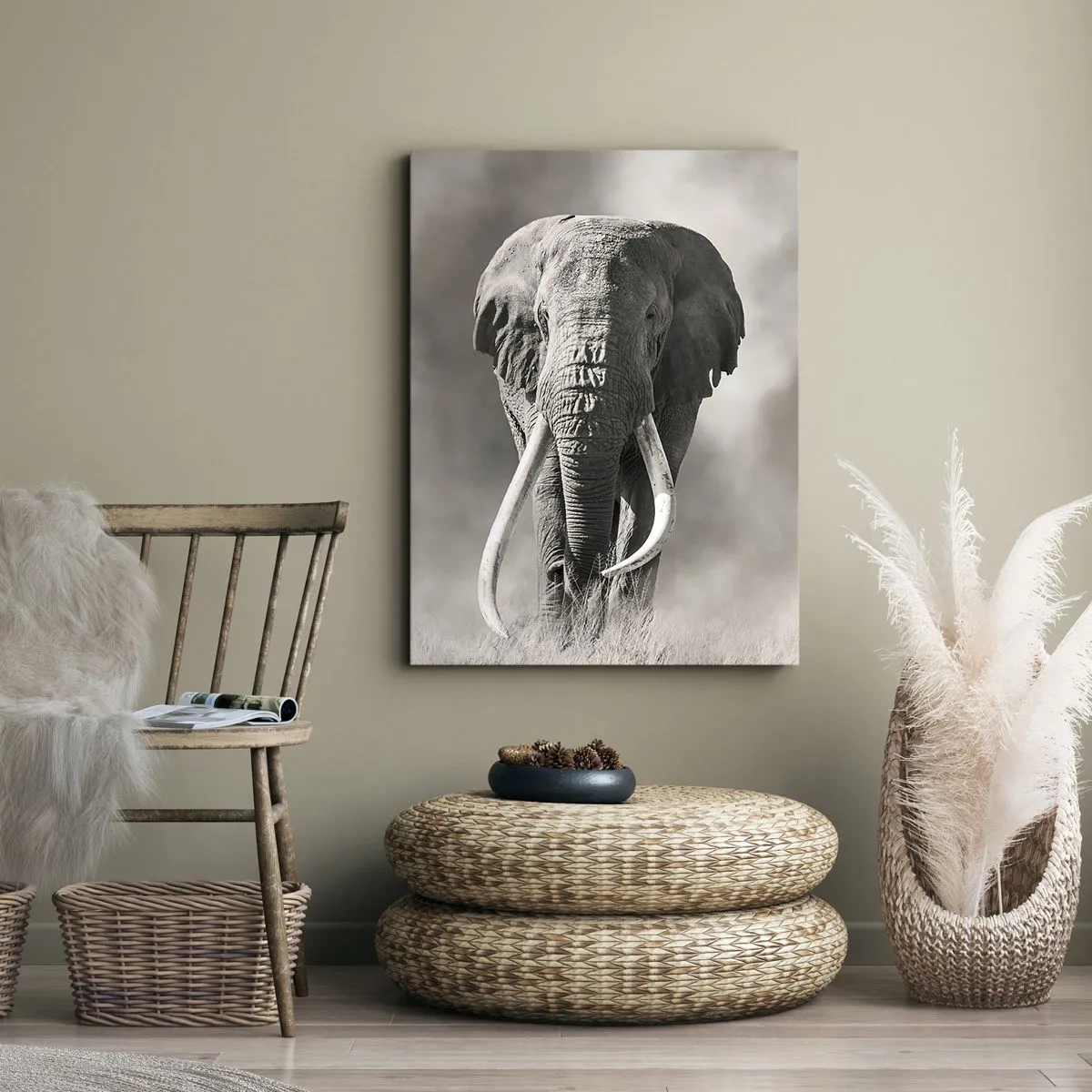 Lærredstryk - Billede på lærred - Afrikansk patriark - 65x120 cm
