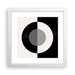 Plakat i hvid ramme - Harmoni i sort og hvidt - 30x30 cm