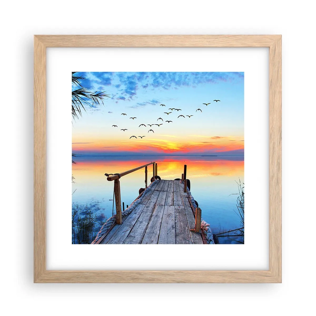 Plakat i ramme af lyst egetræ - Tid til at tage tilbage... - 30x30 cm