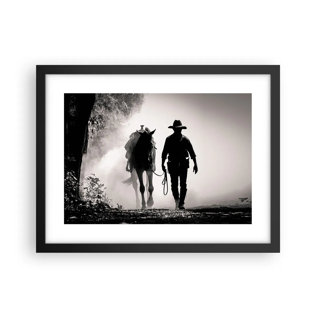 Plakat i sort ramme - En morgen i Texas - 40x30 cm