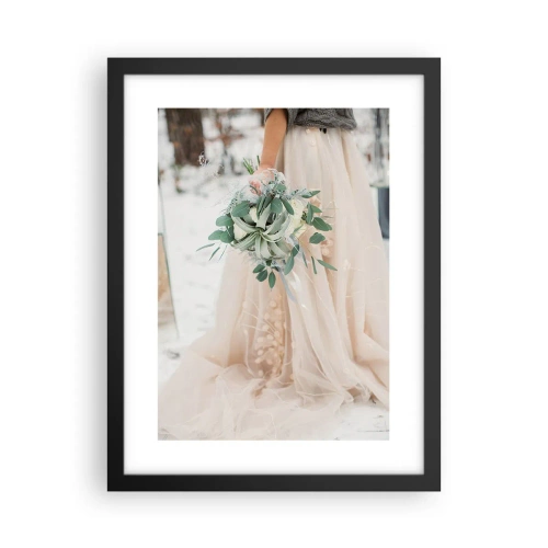 Plakat i sort ramme - Og de levede lykkeligt til deres dages ende - 30x40 cm