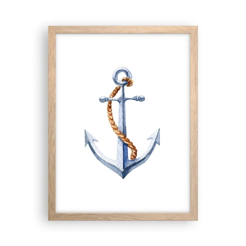 Plakat i ramme af lyst egetræ - Ahoj eventyr! - 30x40 cm