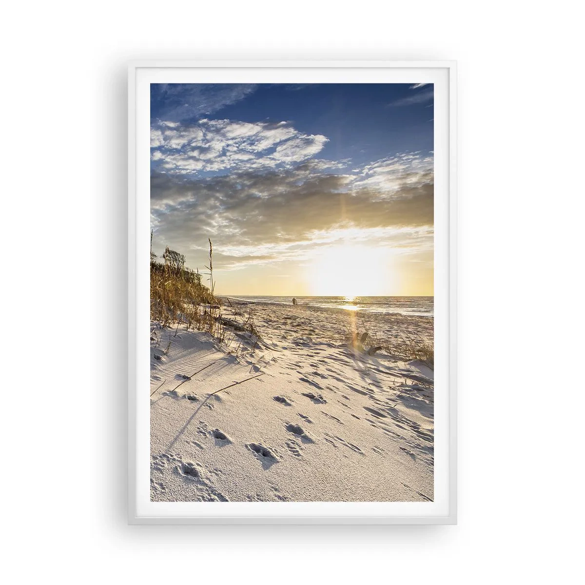 Plakat i hvid ramme - Indbydelse til en vandretur - 70x100 cm