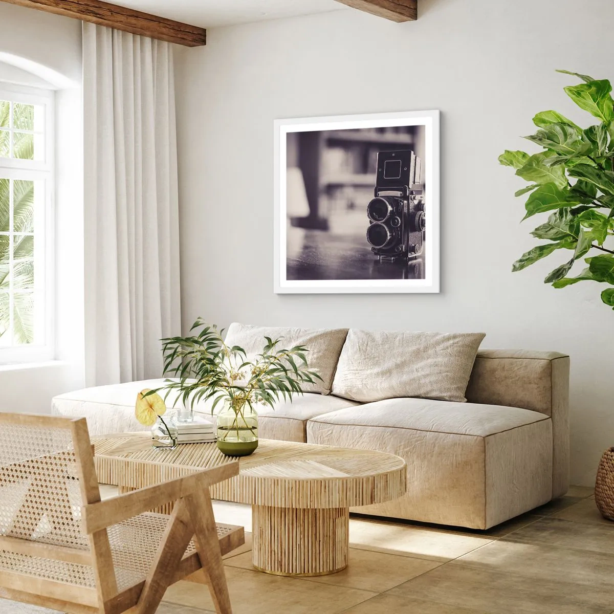 Plakat i hvid ramme - Magien i et gammelt fotografi - 40x40 cm