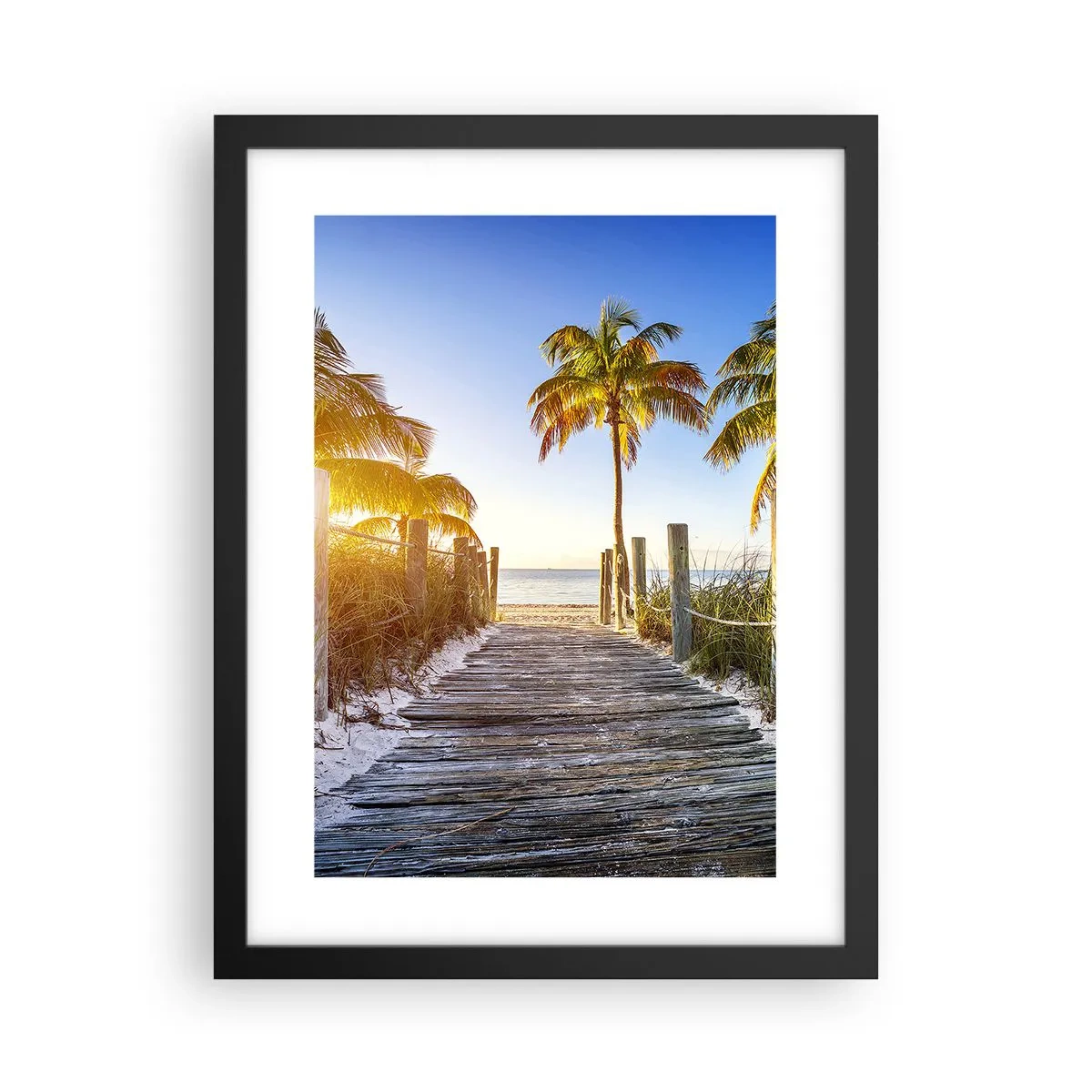 Plakat i sort ramme - Direkte til paradis - 30x40 cm