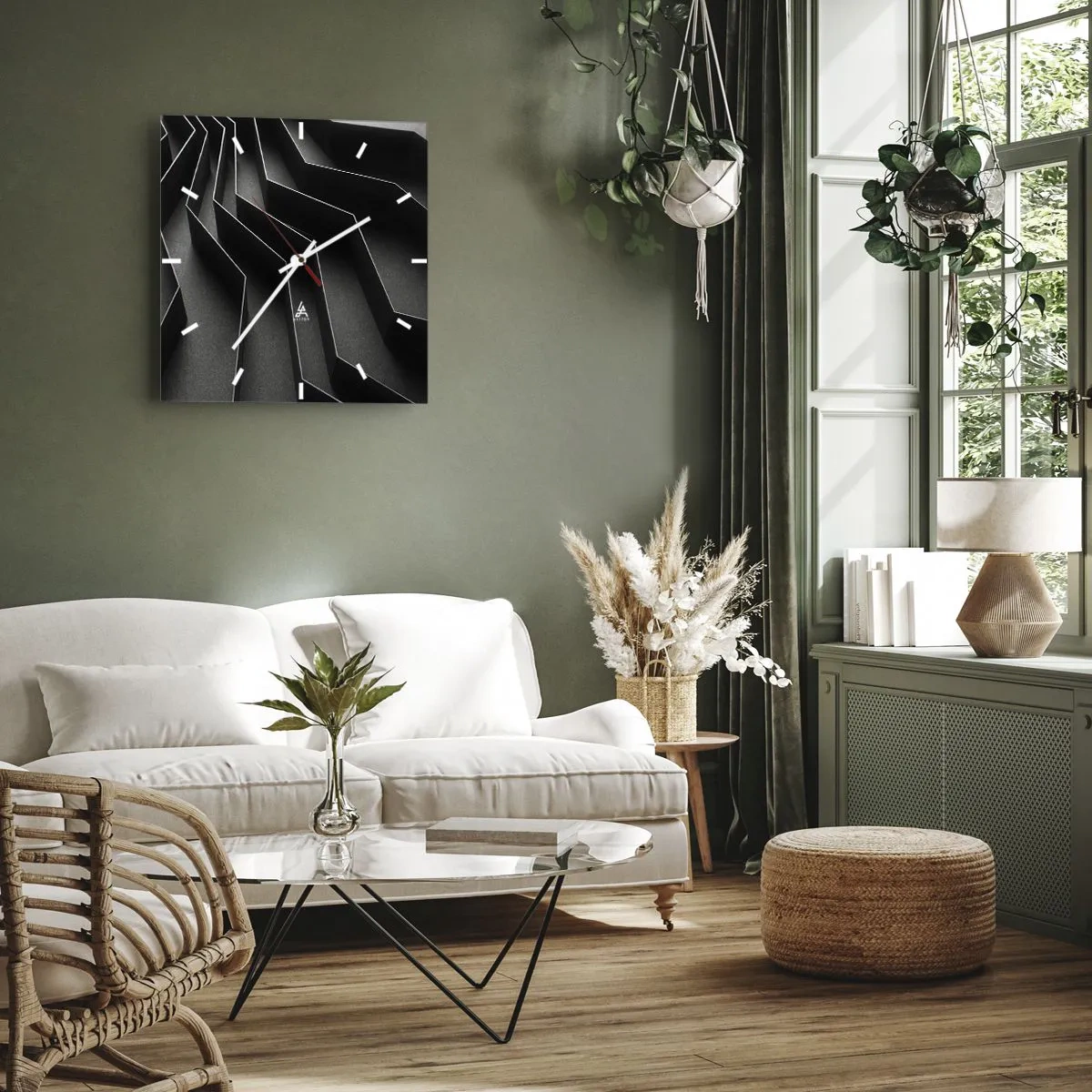 Vægur, Uret - Rumlig orden - 40x40 cm