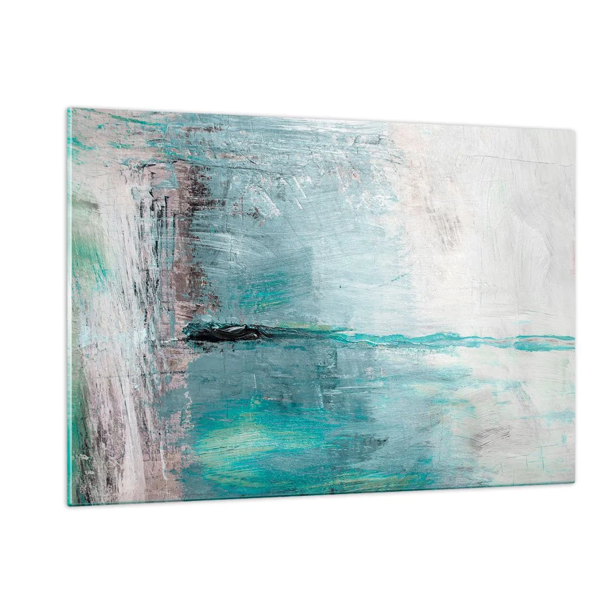 Billede på glas - Horisontalt med blå farve - 120x80 cm