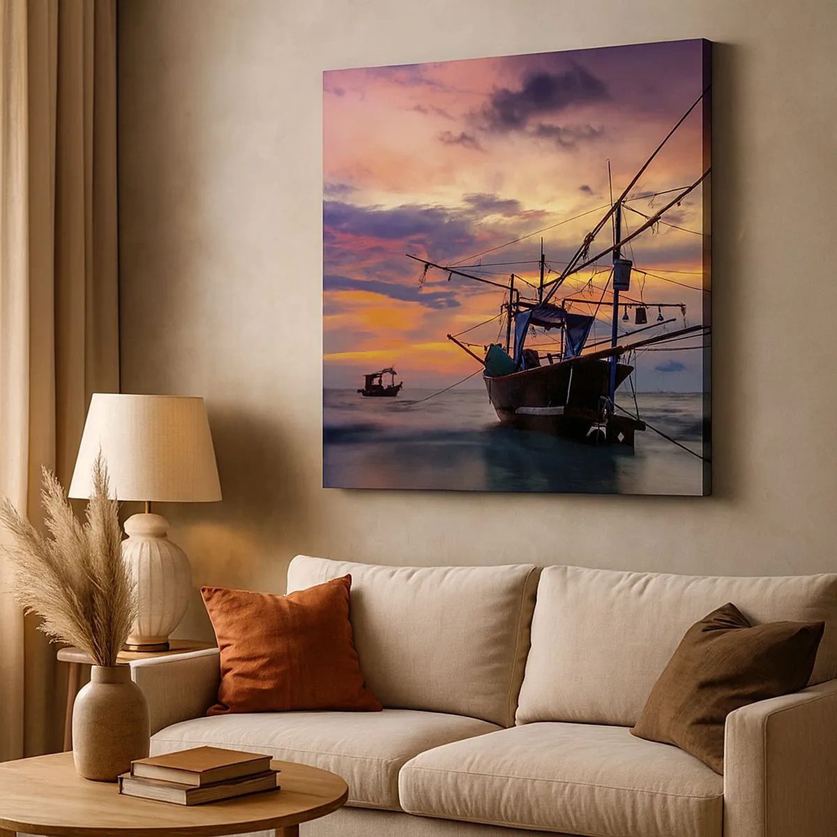 Lærredstryk - Billede på lærred - En eksotisk aften - 30x30 cm