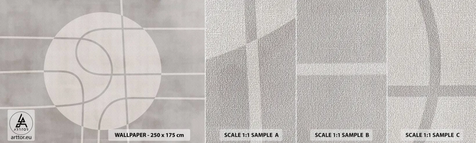 Prøve Fototapet Premium Canvas - Cirkulær og lige frem - Lyse, Minimalistisk, Hjul - 100x30 cm