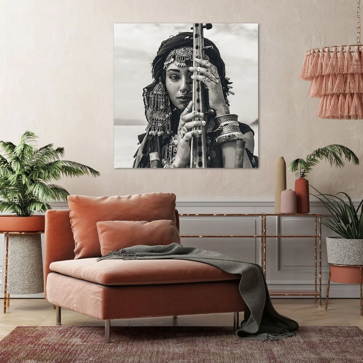 Lærredstryk - Billede på lærred - Selve den orientalske musik - 60x60 cm