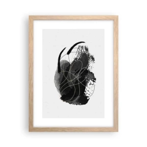 Plakat i ramme af lyst egetræ - Kom frem fra det sorte - 30x40 cm