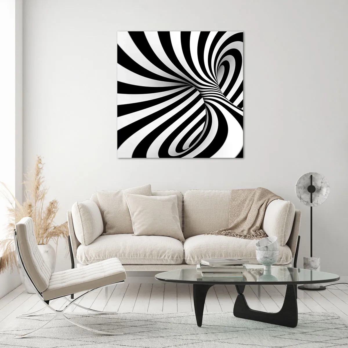Billede på glas - Sammensætning: dansende rum - 70x70 cm