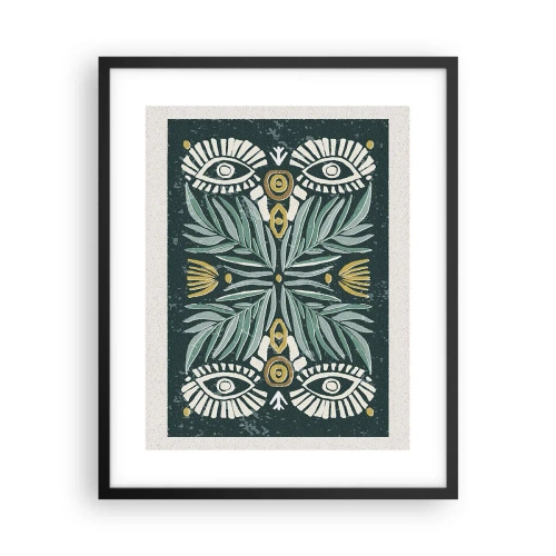 Plakat i sort ramme - Som en folkeudskæring - 40x50 cm