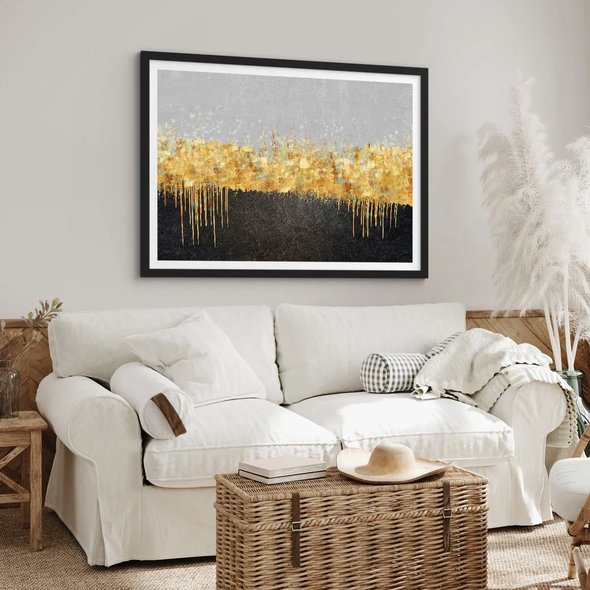 Plakat i sort ramme - Indad og opad - 100x70 cm