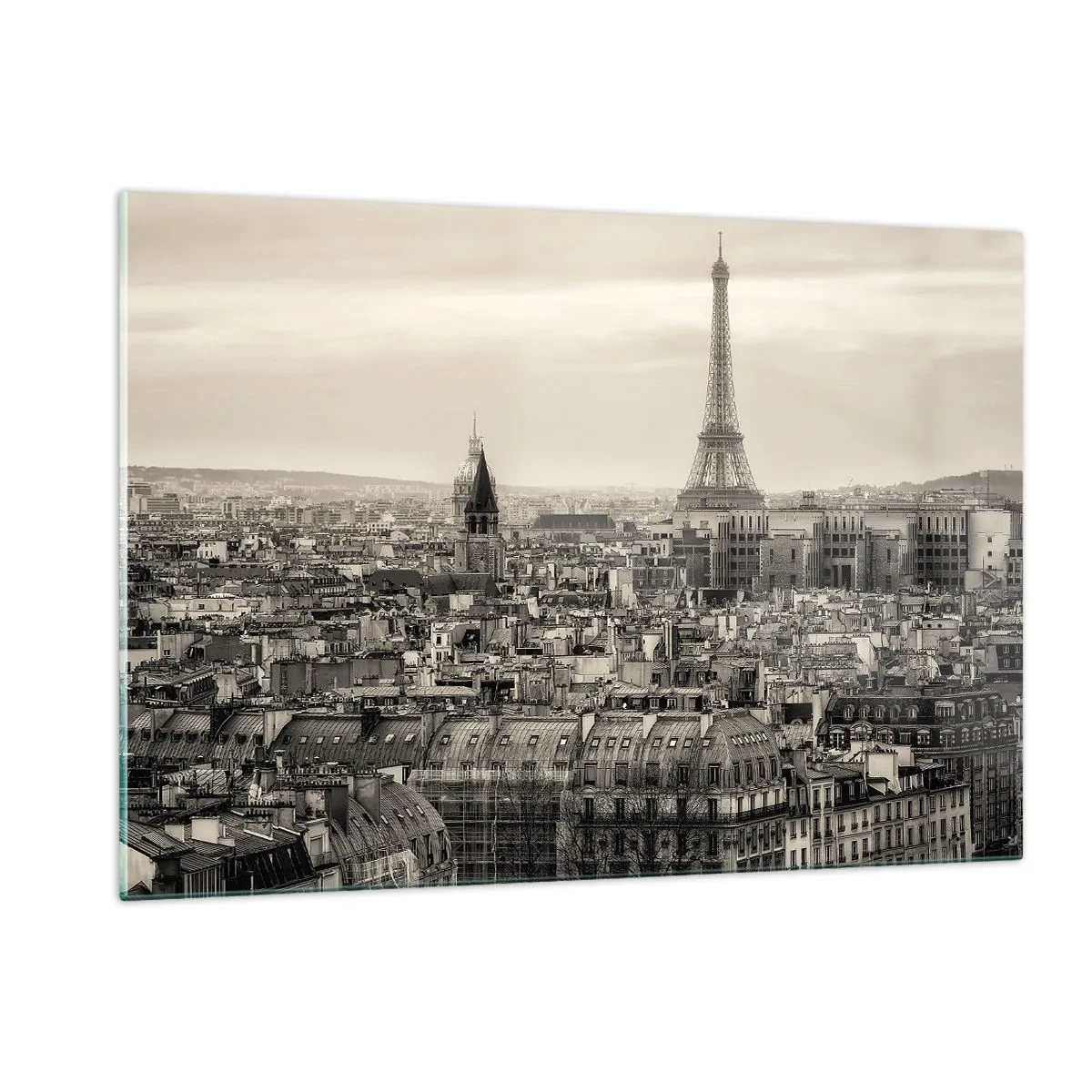 Billede på glas - Over Paris' hustage - 120x80 cm