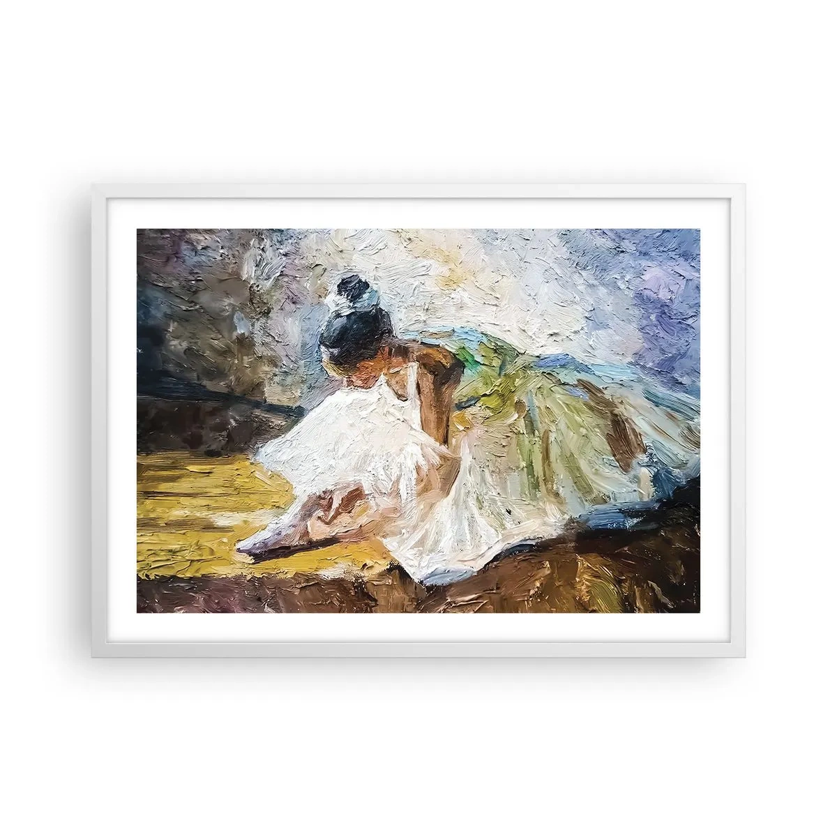Plakat i hvid ramme - Fra et maleri af Degas - 70x50 cm