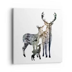 Lærredstryk - Billede på lærred - Familiefoto - 30x30 cm