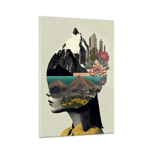 Billede på glas - Kvinden - altid et mysterium - 70x100 cm