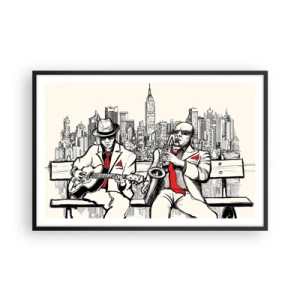 Plakat i sort ramme - New York improvisation - 91x61 cm