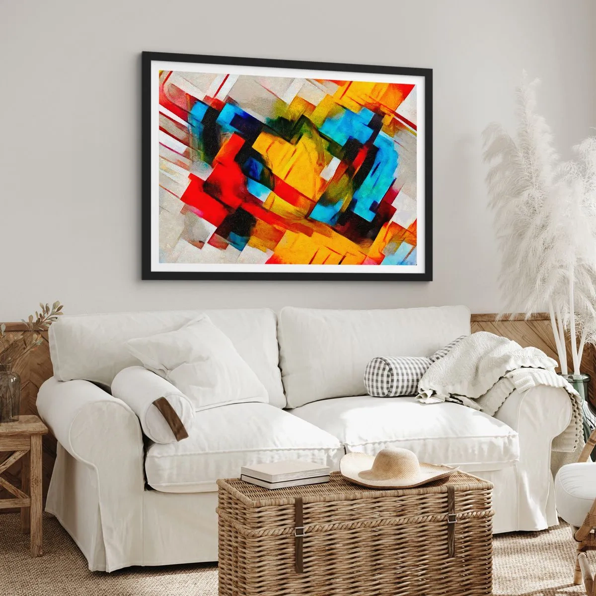 Plakat i sort ramme - Flerfarvet lagdeling - 70x50 cm