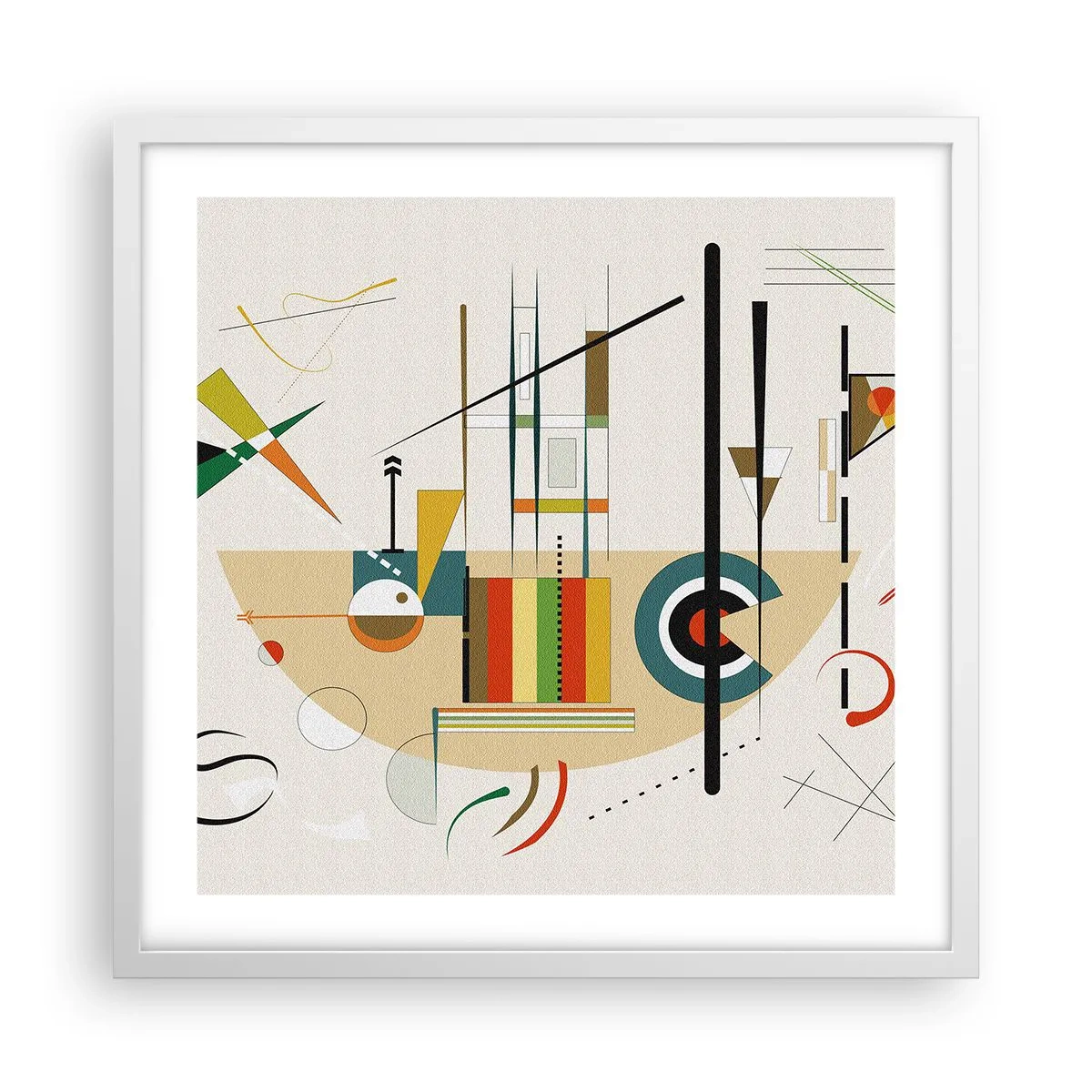 Plakat i hvid ramme - Og verden griner - 50x50 cm