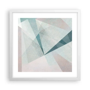 Plakat i hvid ramme - Rolig og alligevel dynamisk - 40x40 cm