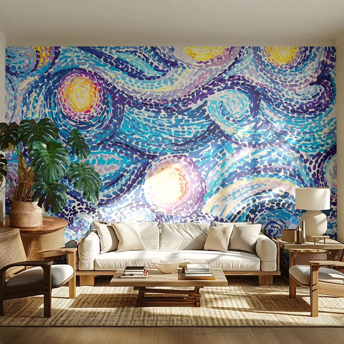 Fototapet Premium Canvas - Fra et maleri af van Gogh - Abstraktion, Stykke, Maleri - 200x140 cm