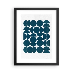 Plakat i sort ramme - Cirkler og halvcirkler - 30x40 cm