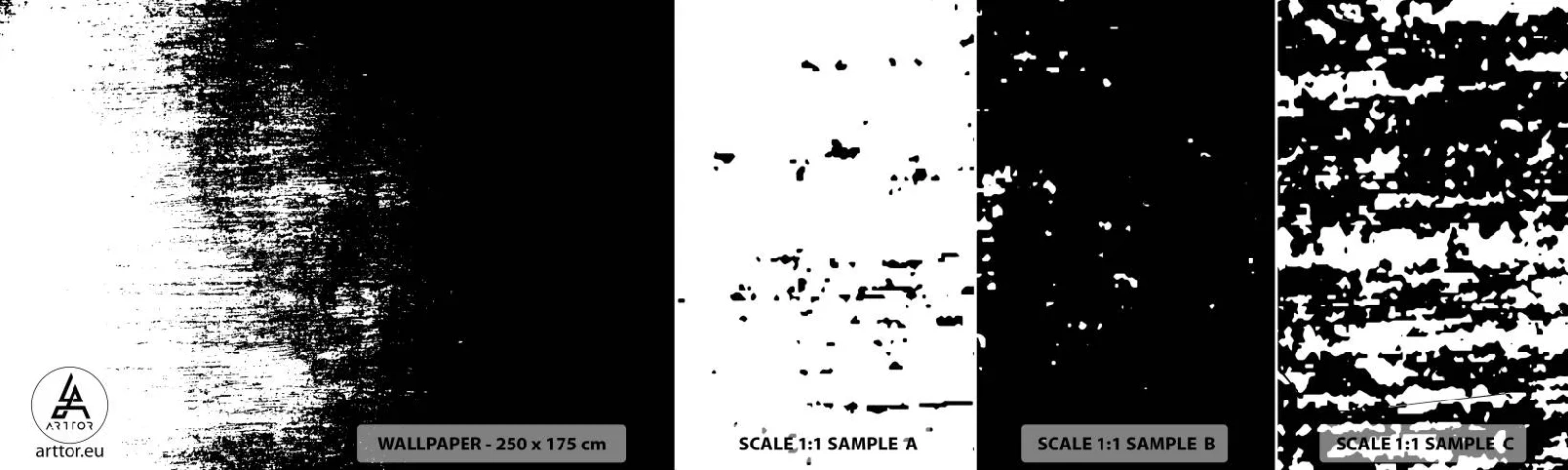 Prøve Fototapet Selvklæbende Deluxe Sticker - Og vinderen er... - Abstraktion, Stykke, Sort og hvid - 100x30 cm