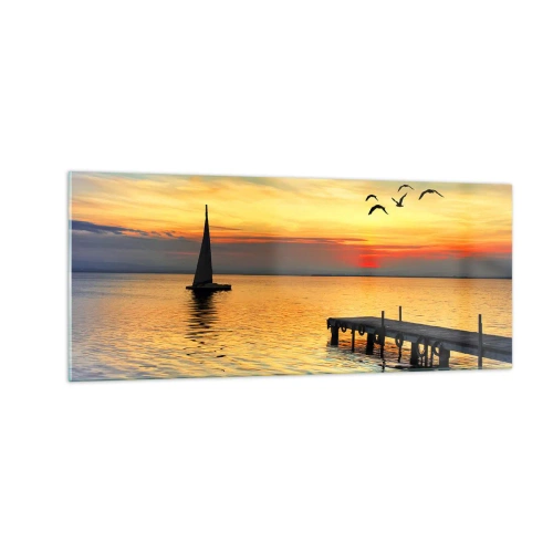 Billede på glas - Returnering om aftenen - 100x40 cm