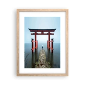 Plakat i ramme af lyst egetræ - Japansk drømmeri - 30x40 cm