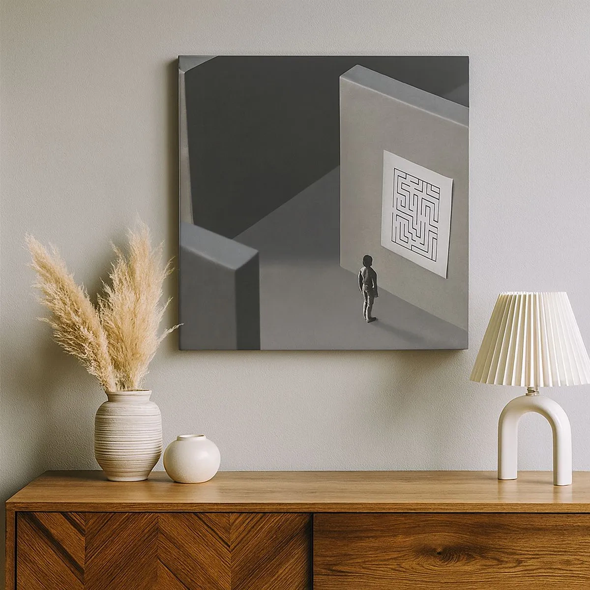 Lærredstryk - Billede på lærred - Men hvor er jeg? - 30x30 cm